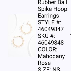 Cato Mahogany Rose Spike Hoop Earrings